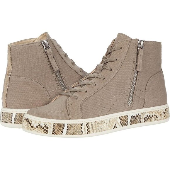 Dolce Vita Shoes - Dolce Vita Loreli Sneakers Women's 9.5 Olive Canvas Side Zip Casual Shoes ZAP729